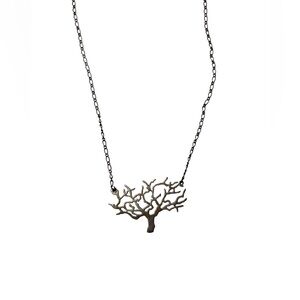 Elegant Silver Branch Pendant Necklace